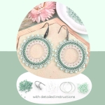 DIY kit ronde oorbellen - mintgroen en zilver